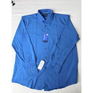 Nautica Men's Slim Fit Performance Stretch Button Dress Shirt,blue ,L